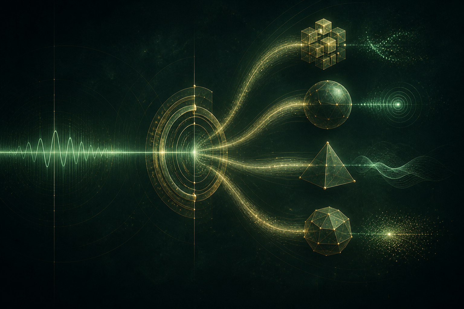 Abstract common interface dispatching one signal to varied forms with distinct responses.